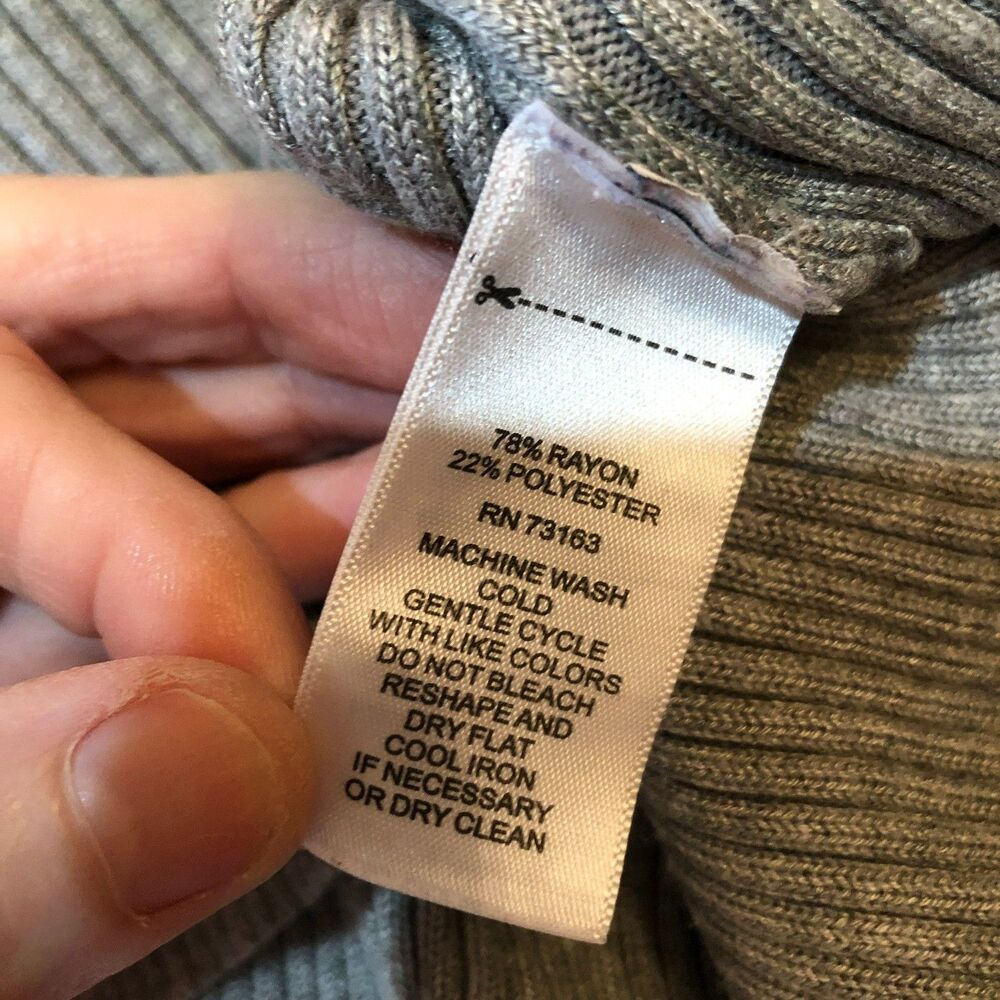 Cable & Gauge Womens XL Gray Ribbed Turtleneck Sweater Top Pullover Classic Y2K - Picture 7 of 8